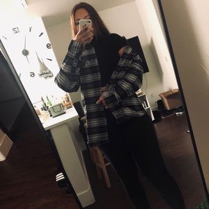 SOLD Oversized plaid button down shirt